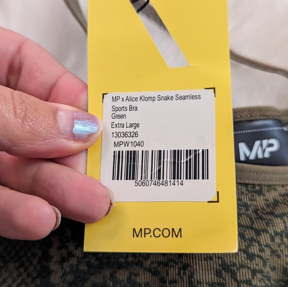 Mp snakeskin green women's seamless sports bra size XL - Picture 8 of 8